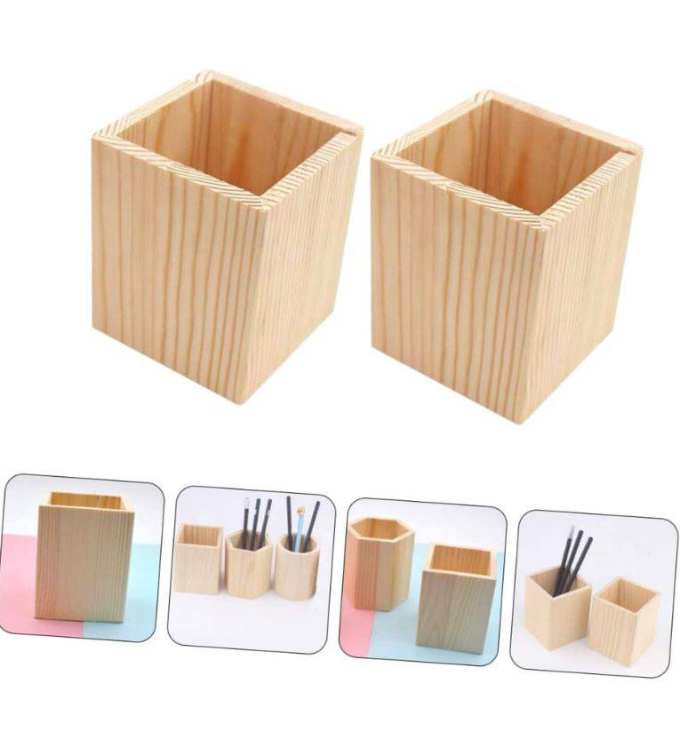 Porte-Stylo en Bois Naturel, Organisateur Bureau Écologique et Élégant.